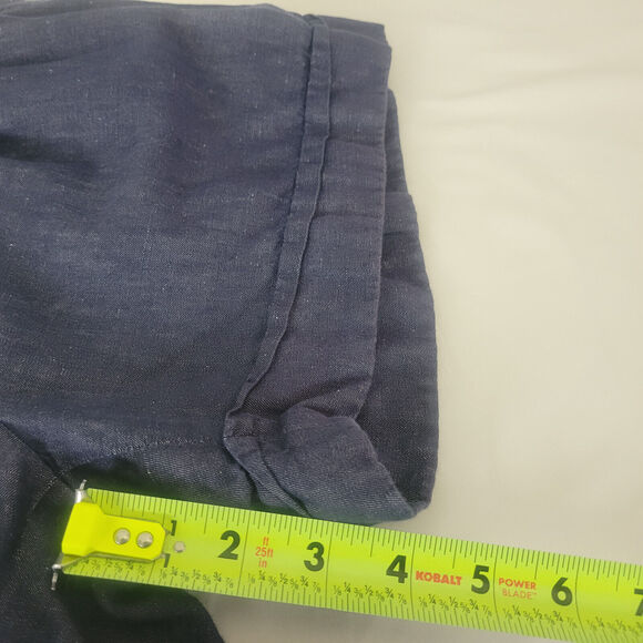 Express Design Studio Shorts Womens 4‎ Blue Cotton Linen Blend Mid Rise - Picture 6 of 13